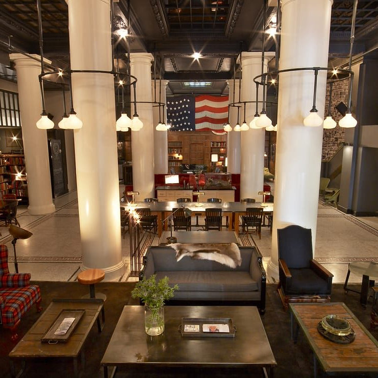 Ace Hotel, hotel interior in Manhattan built by AIK Renovations, New York general contractor