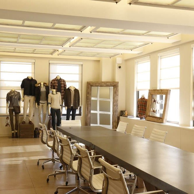 Bass, fashion showroom interior in Manhattan built by AIK Renovations, New York general contractor