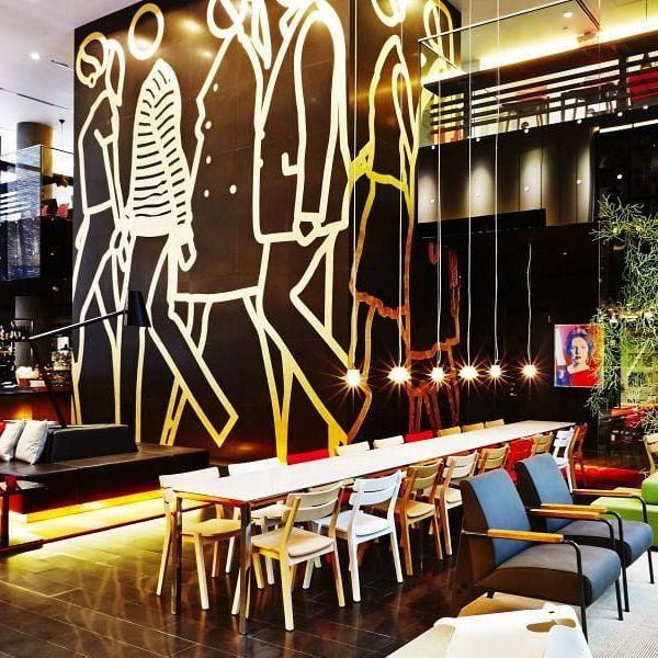 Citizen M Hotel, hotel interior in Manhattan built by AIK Renovations, New York general contractor
