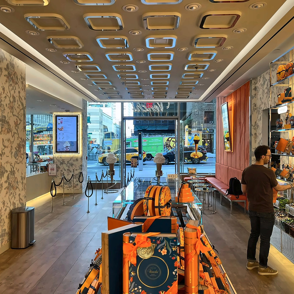 Venchi 7th Avenue, retail store interior in Manhattan built by AIK Renovations, New York general contractor